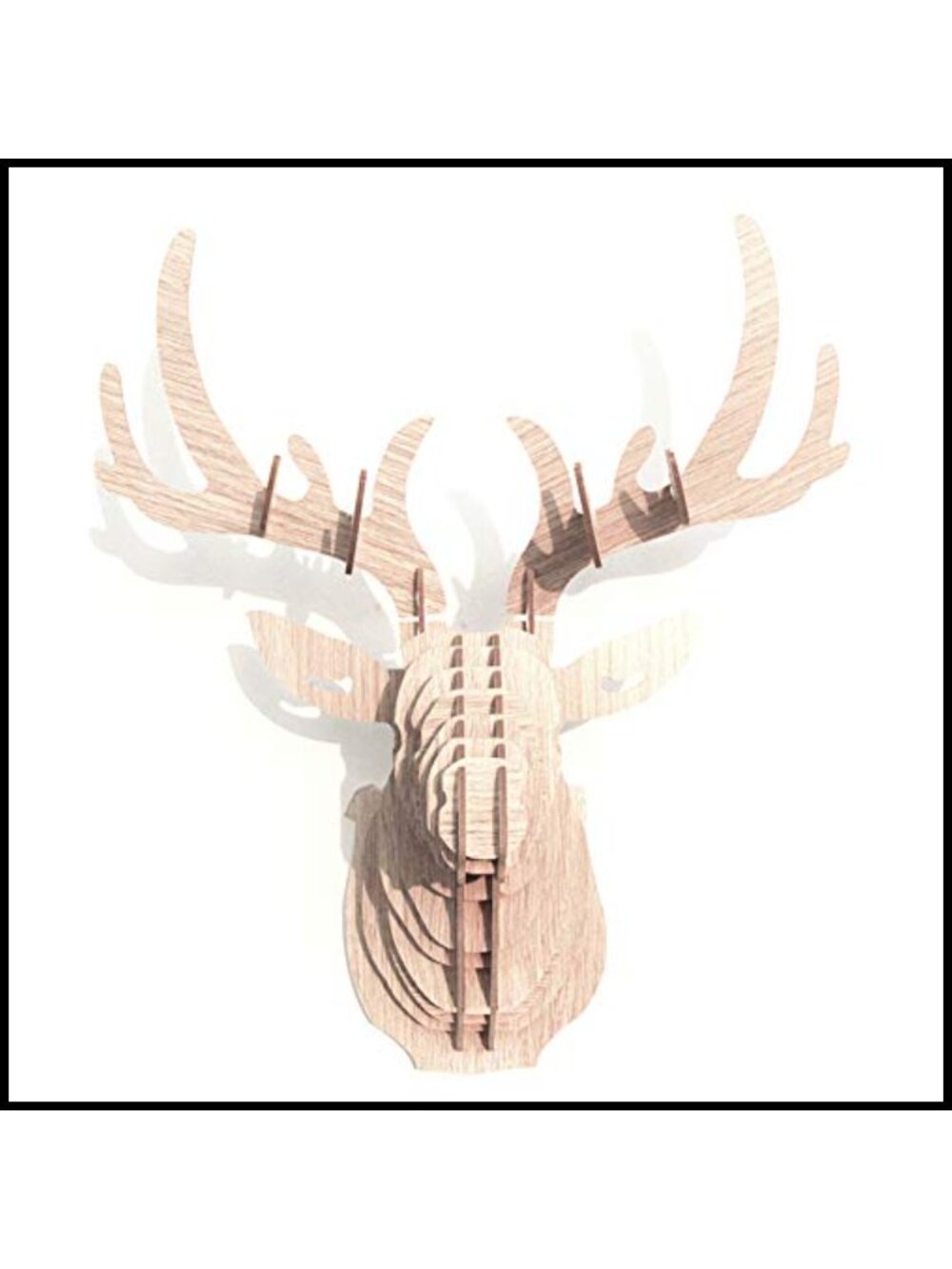 3D Wooden Deer Head Wall Sculpture DIY Puzzle Set Home Decor